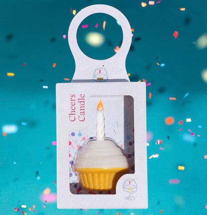 Corporate Cheers Candle Cupcake